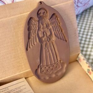 Retro Hartstone Angel Cookie Mold With Box and Recipe